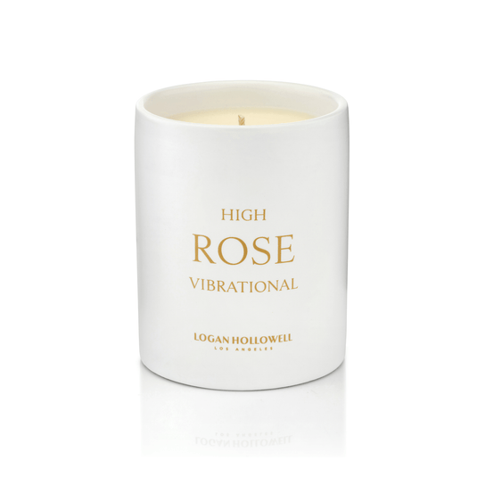 High Vibrational Rose Candle Single Candle   by Logan Hollowell Jewelry