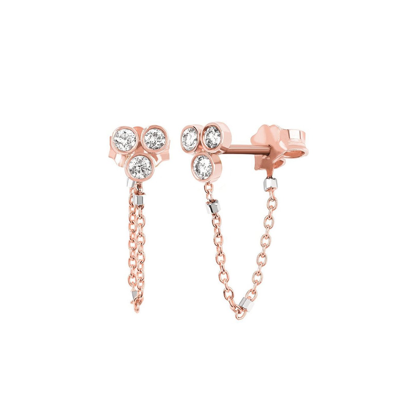 Star Shower 3 Diamond Twinkle Chain Earring by Logan Hollowell Jewelry