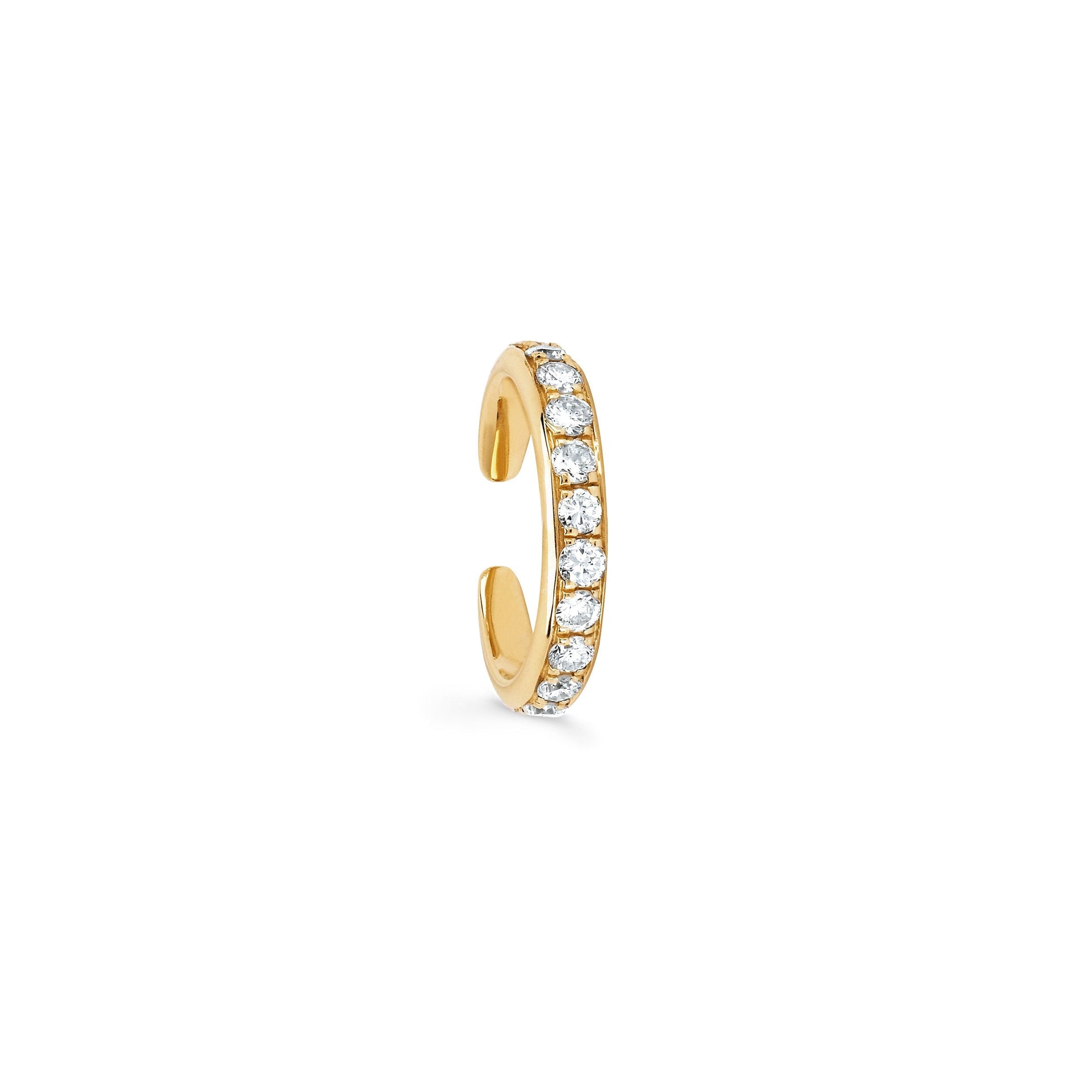 Single Row Diamond Ear Cuff | Ready to Ship Yellow Gold by Logan Hollowell Jewelry