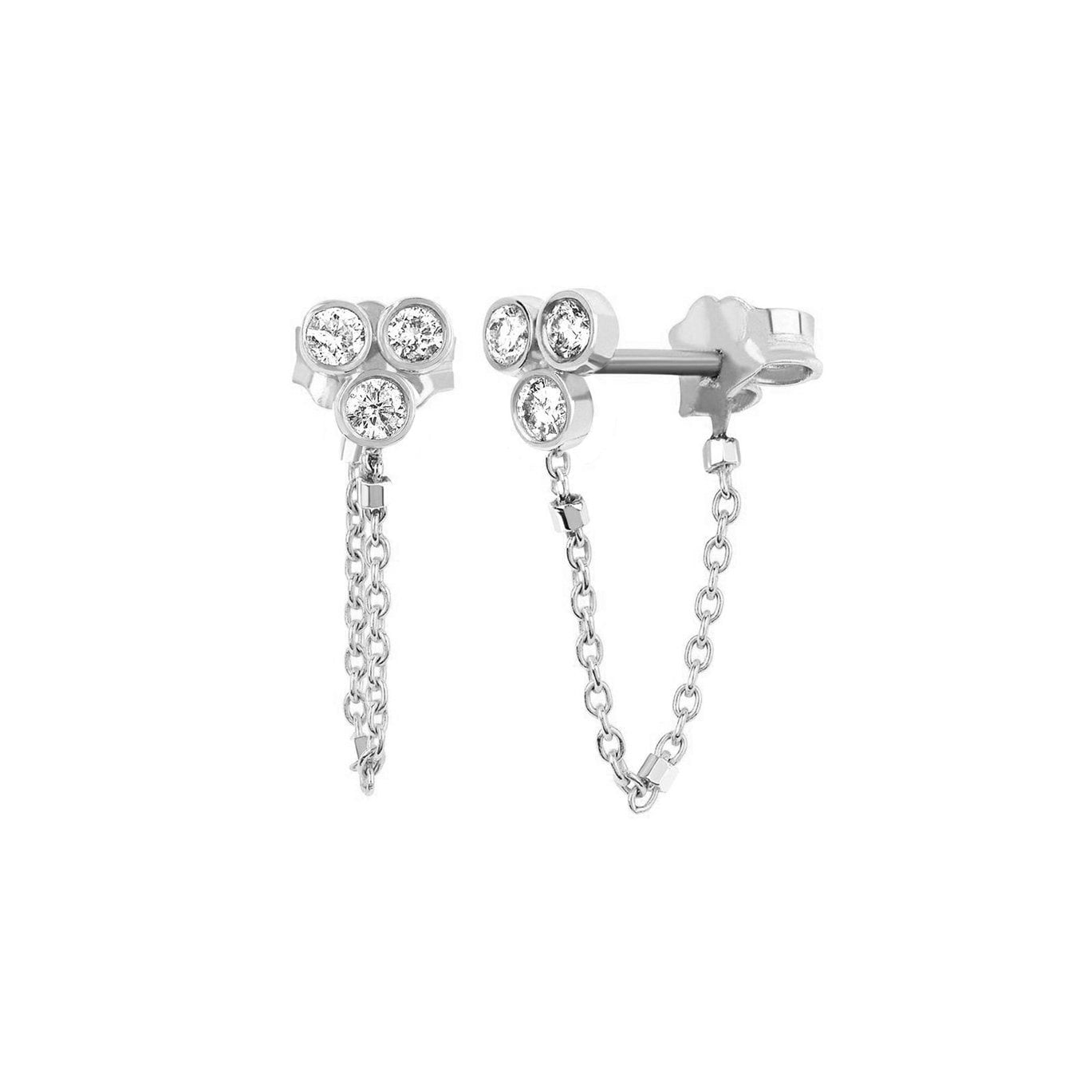Star Shower 3 Diamond Twinkle Chain Earring by Logan Hollowell Jewelry