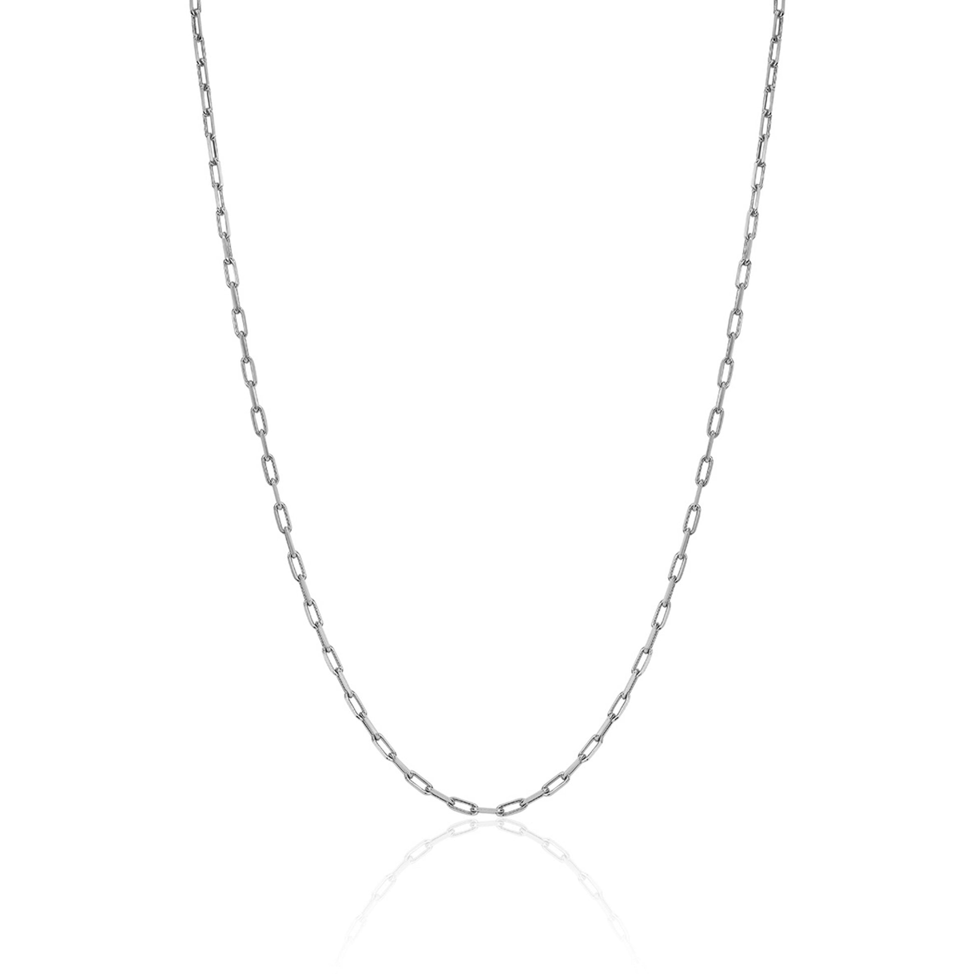 Petite Alchemy Link Necklace White Gold 14"-15" by Logan Hollowell Jewelry