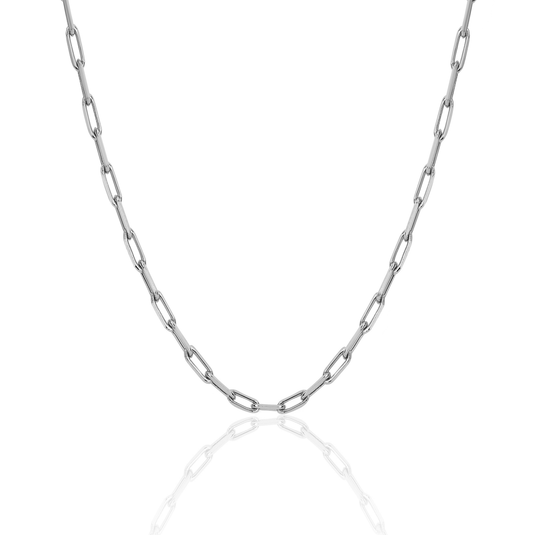 Men's Alchemy Link Necklace White Gold 18" Solid by Logan Hollowell Jewelry