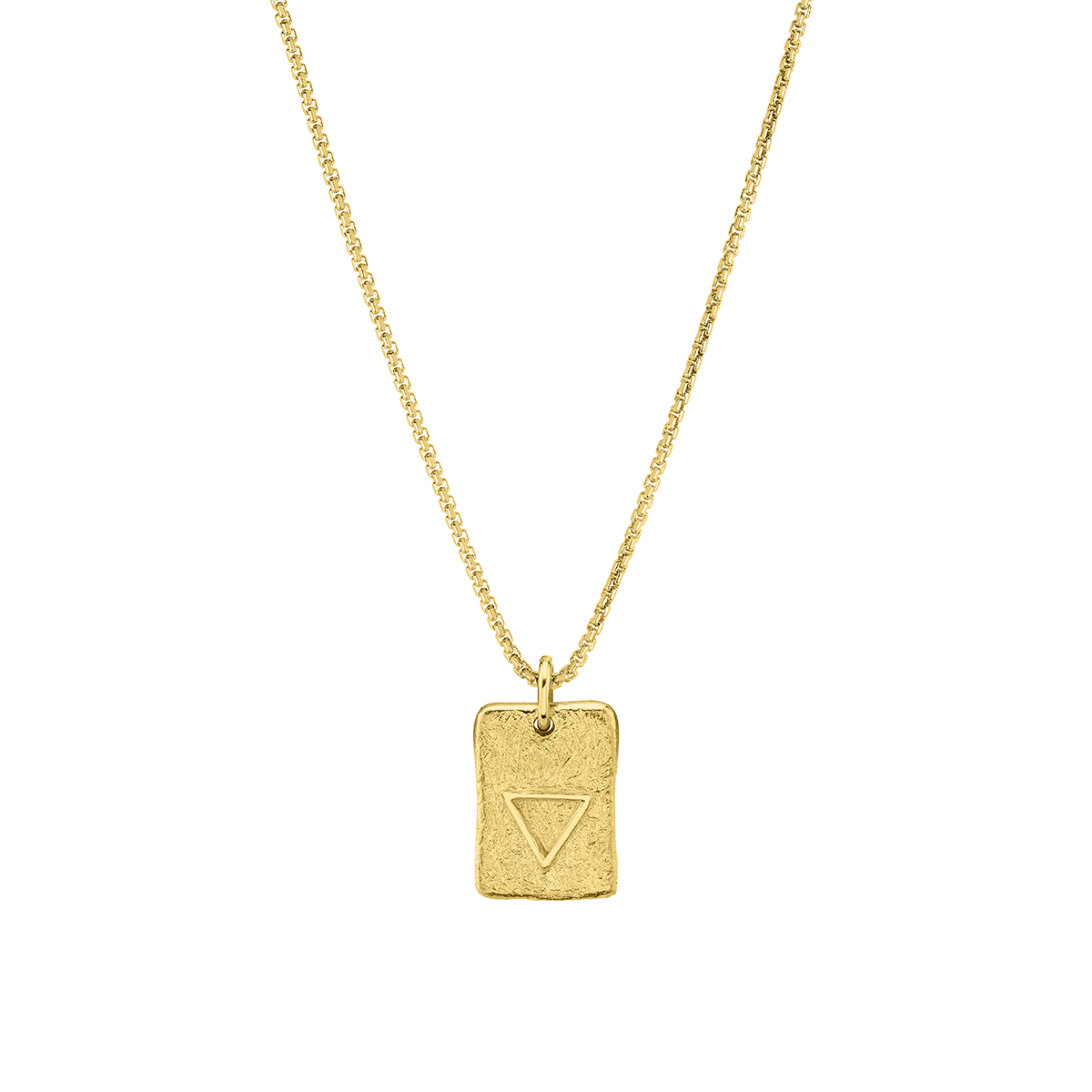 Water Element Plate Necklace 18" Yellow Gold  by Logan Hollowell Jewelry