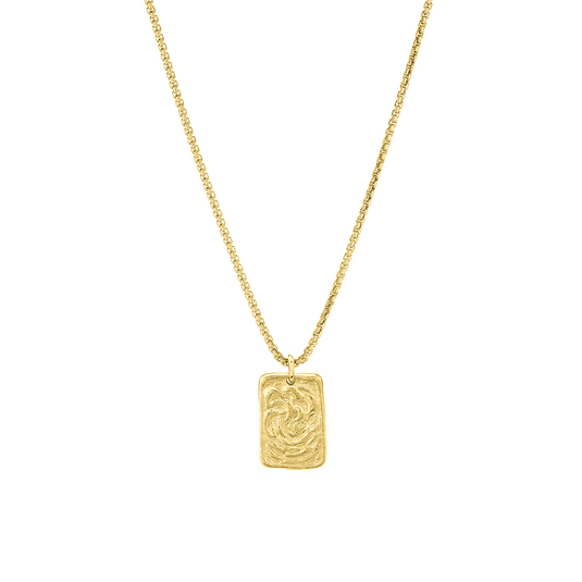 Wave Plate Necklace Yellow Gold 18" by Logan Hollowell Jewelry