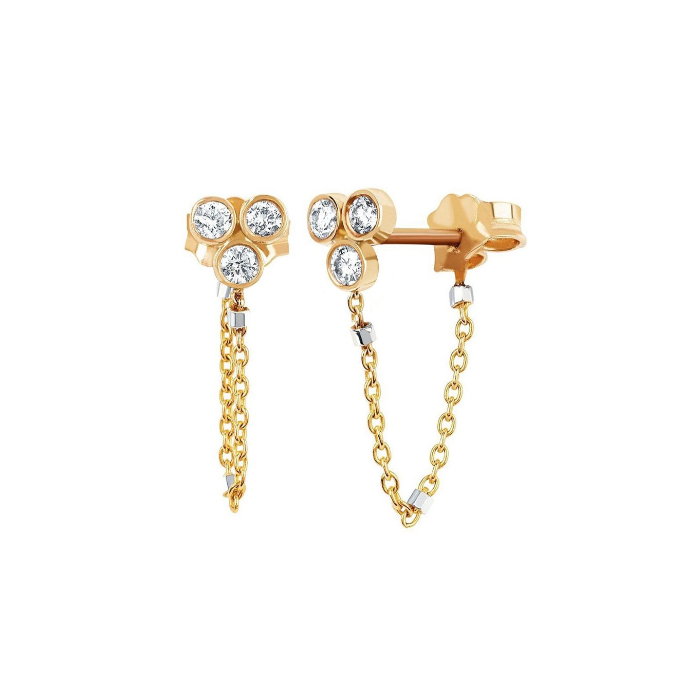 Star Shower 3 Diamond Twinkle Chain Earring by Logan Hollowell Jewelry