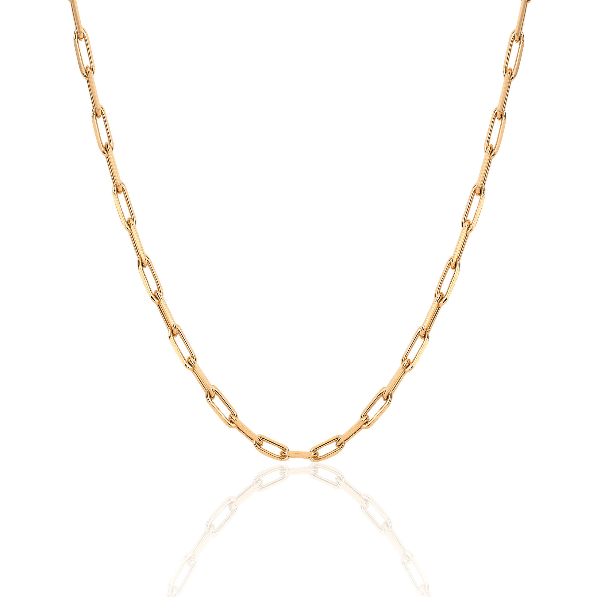 Men's Alchemy Link Necklace Yellow Gold 18" Solid by Logan Hollowell Jewelry