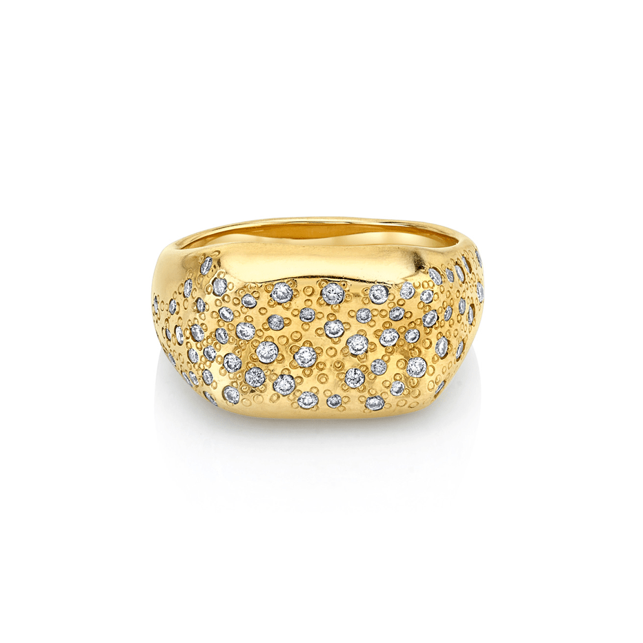 Pavé Diamond Oracle Ring 3 Yellow Gold  by Logan Hollowell Jewelry