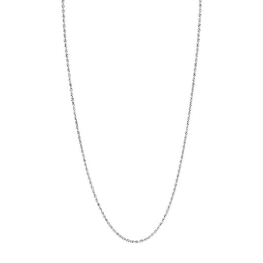 Men's Small Golden Rope Chain | Ready to Ship White Gold 22" by Logan Hollowell Jewelry