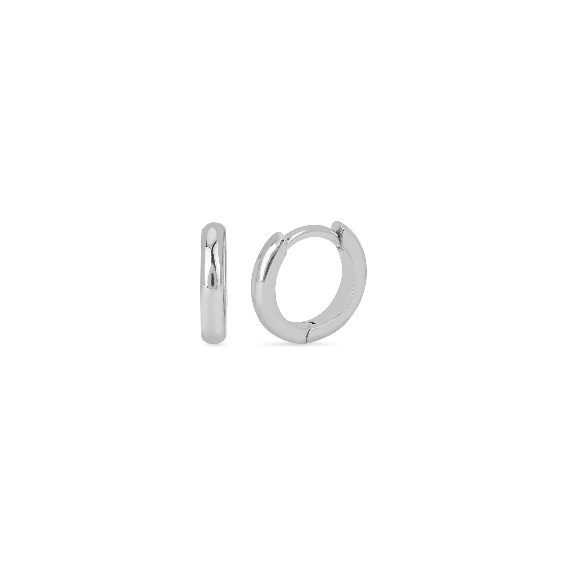 Solid Mini Goddess Hoops White Gold Pair  by Logan Hollowell Jewelry