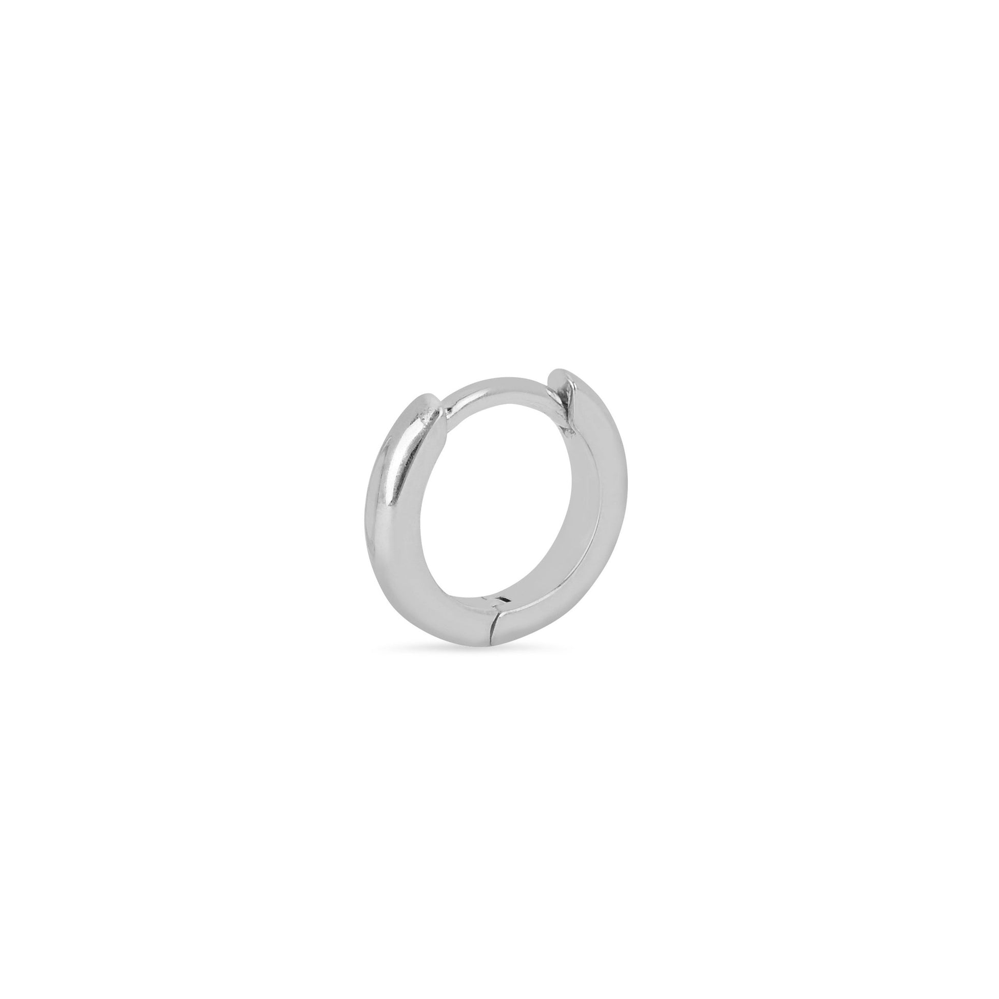 Solid Mini Goddess Hoop | Ready to Ship White Gold Single by Logan Hollowell Jewelry