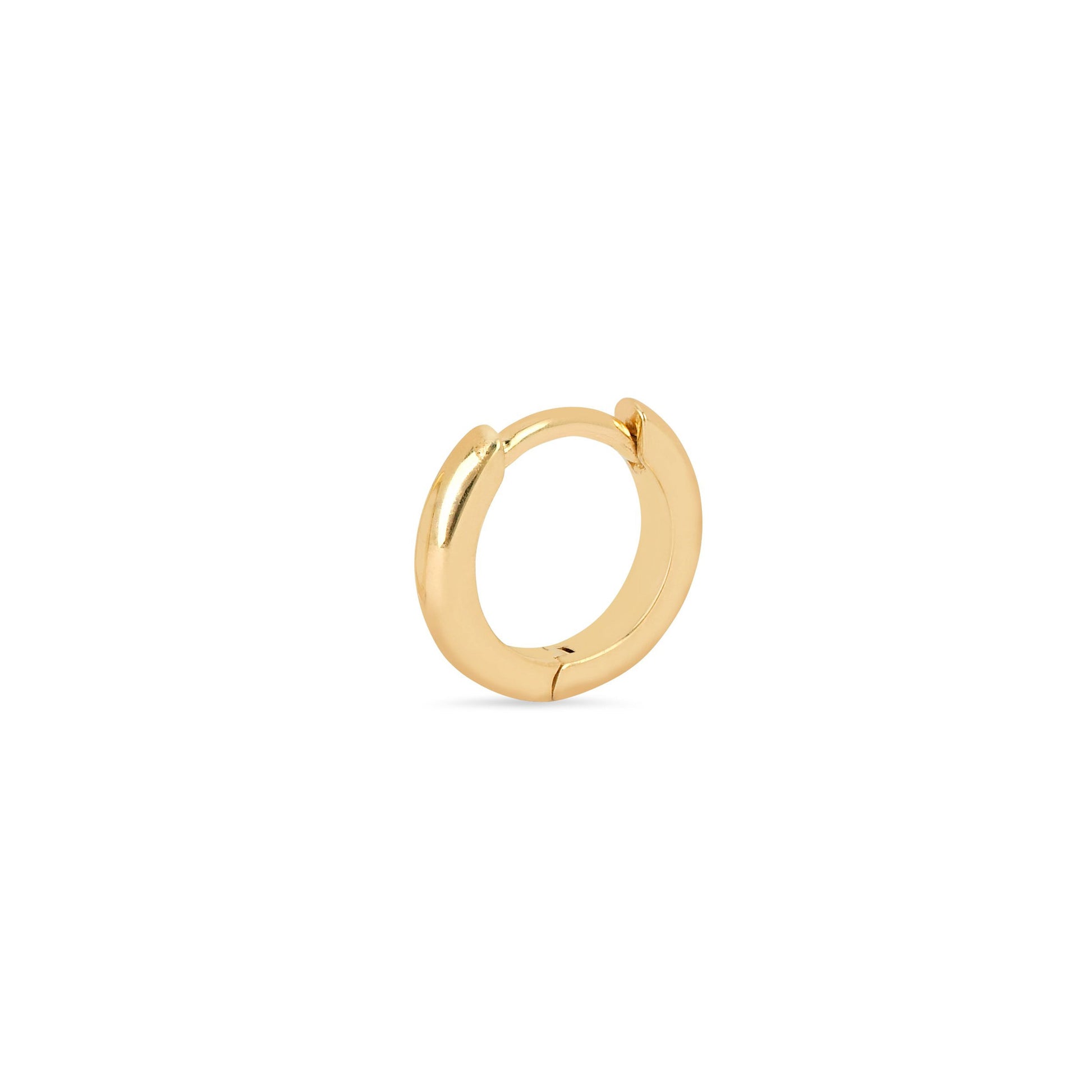 Solid Goddess Hoops Yellow Gold Single  by Logan Hollowell Jewelry