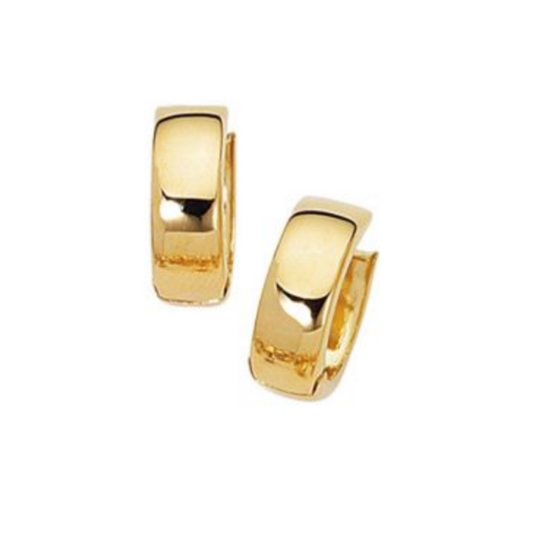 14k Yellow Gold Polished Huggie Earrings 4mm & 6mm