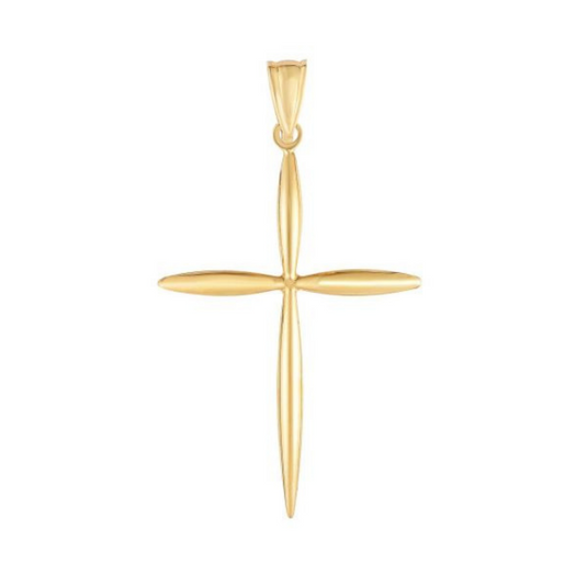 14k Gold Polished Cross Charm